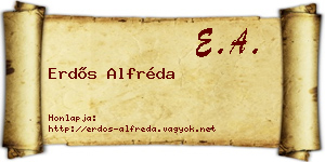 Erdős Alfréda névjegykártya